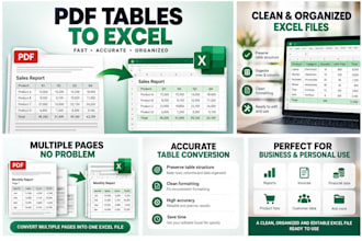 convert PDF tables to clean excel files