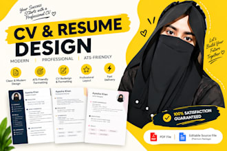 create a modern professional resume and CV design