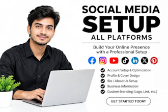 do setup and management all social media accounts
