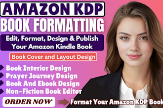 do amazon KDP interior formatting and book cover design for prayer journals