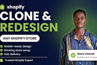 clone shopify, copy shopify, duplicate, redesign and clone shopify store