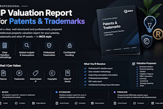 prepare your rics style IP valuation report for patents and trademarks