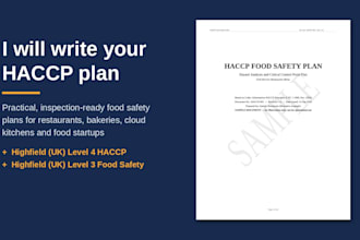 write a haccp plan for your food business