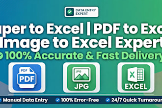 do paper to excel image to excel pdf to excel data entry