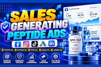 setup peptide sales ads boost peptide sales peptide marketing facebook leads ads