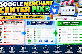 fix google merchant center misrepresentation, gmc, product feed optimization gmc