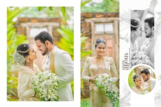 design a professional wedding photo album in photoshop