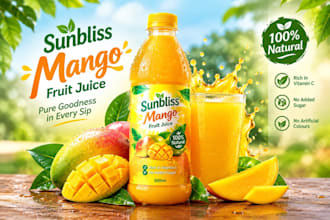 design juice beverage and product packaging labels