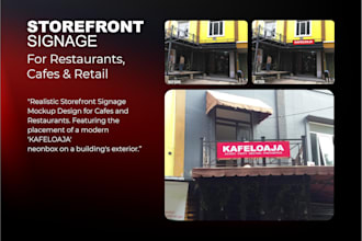 design modern storefront signage, shop fascia, and 3d mockup