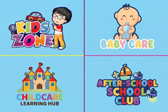 design perfect logo for kids shop, baby store, childcare, toy shop and children