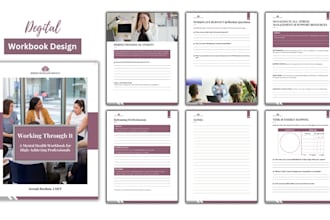 design ebook, workbook, planner, journal and fillable PDF
