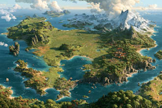 design fantasy map illustration isometric map