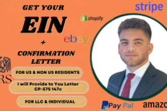 assist you with your US ein tax id application for your llc or business