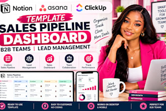 notion template asana clickup sales pipeline dashboard b2b teams lead management