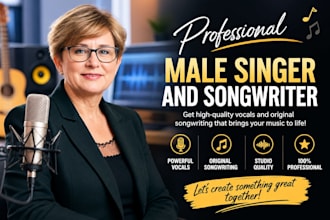 be your professional male singer and songwriter