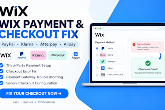 do wix third party payment, klarna, afterpay, paypal, alipay, checkout error fix