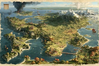 draw fantasy map illustration
