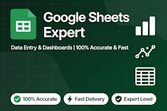be your google sheets expert for data entry and dashboards