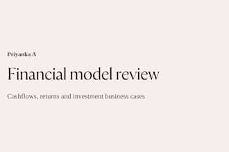 build and review financial models for real estate and credit deals