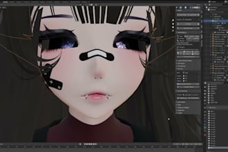 design model rig 2d 3d character anime for vrchat vroid vrm vtuber mmd