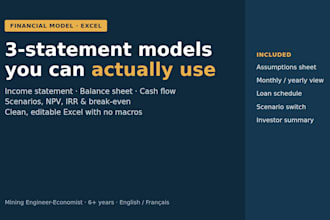 build a 3 statement financial model in excel with scenarios