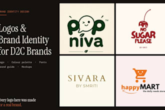 design a logo and brand identity for your business or d2c brand