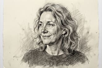 create a traditional freehand portrait drawing