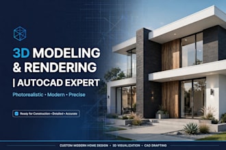 autocad 2d floor plan and 3d house modeling