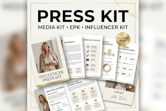 design a professional media kit or press kit for influencers