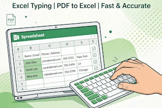 do accurate data entry excel typing pdf to excel
