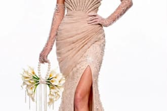 design luxury bridal gown wedding dress fashion illustration