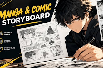 create manga storyboard, comic storyboard, script to manga and manga layout