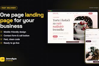 create a responsive one page landing page website