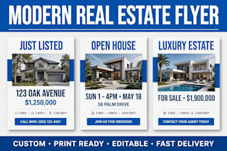 design modern real estate flyer and open house poster