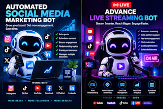 build an automated social media marketing bot, advance live streaming bot
