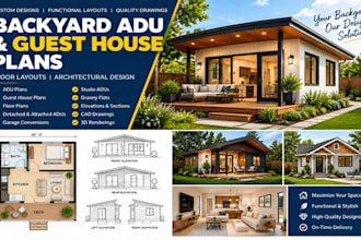 design florida backyard adu plans, guest house plans, and floor layouts