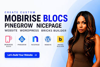 create custom mobirise blocs pinegrow nicepage website wordpress bricks builder