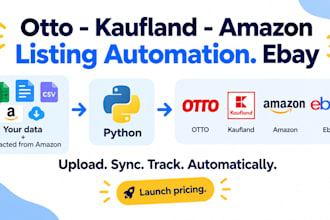 automate otto, kaufland, amazon ebay listings with python