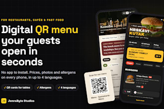 create a digital qr code menu for your restaurant, cafe or fast food