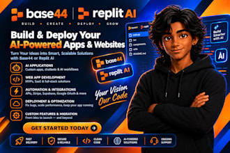 build replit ai app, base44 bug fixing, replit deployment and integrations