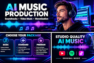 create ai music audio video soundtrack producer production and monetization