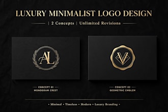 design 3 modern minimalist luxury logo for your brand