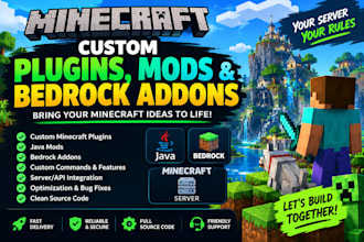 create custom minecraft plugins java mods and bedrock addons