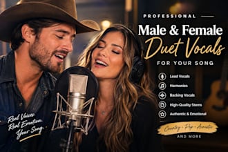 record professional male and female duet vocals for your song