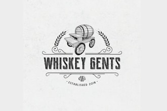 design an awesome whiskey, gentlemen organization logo