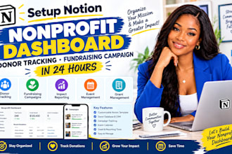 setup notion nonprofit dashboard donor tracking fundraising campaign in 24 hour