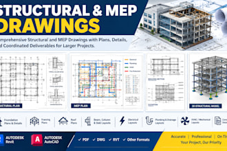 draw structural and mep drawings for residential and commercial buildings