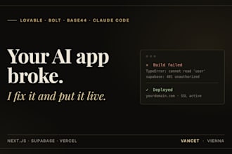 fix and deploy your lovable, bolt, base44 or claude code app on vercel