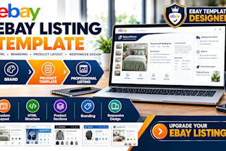 ebay listing template design HTML product description store branding responsive