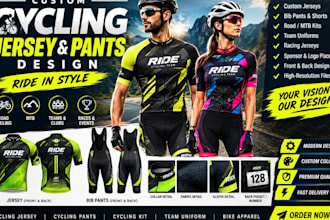 design custom cycling jersey and pants for cyclist and bicycle team